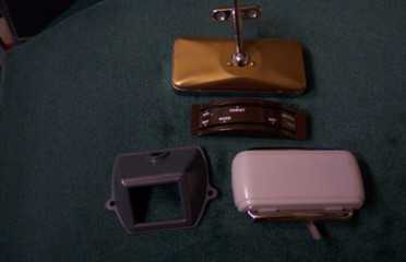 Interior mirror,light,heaterpanel and clocksurround